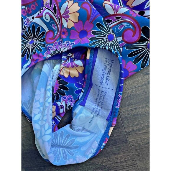 Salt + Cove Women's Floral-Print Tie closure at back One-Piece Swimsuit Purple S - Picture 7 of 10